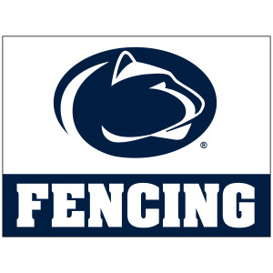 removable sticker with Penn State Athletic Logo above Fencing